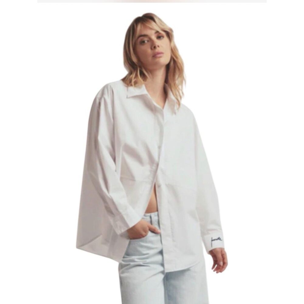 Favorite Daughter 'The door is always open' Ex Boyfriend White Button Down Shirt